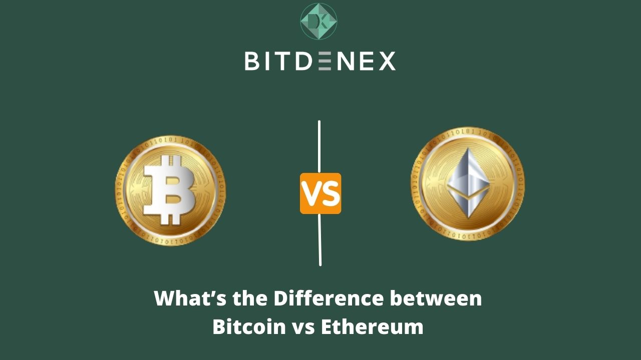 What’s The Difference Between Bitcoin Vs Ethereum - Bitdenex