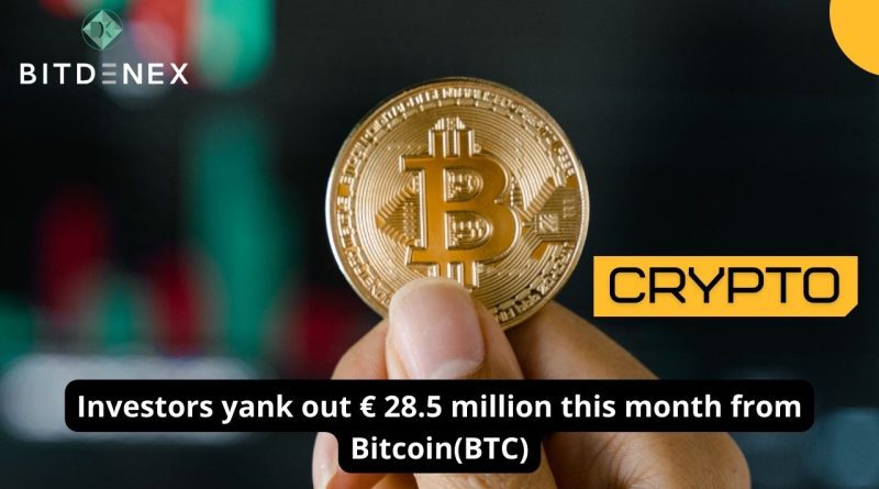 Investors yank out € 28.5 million this month from Bitcoin(BTC).