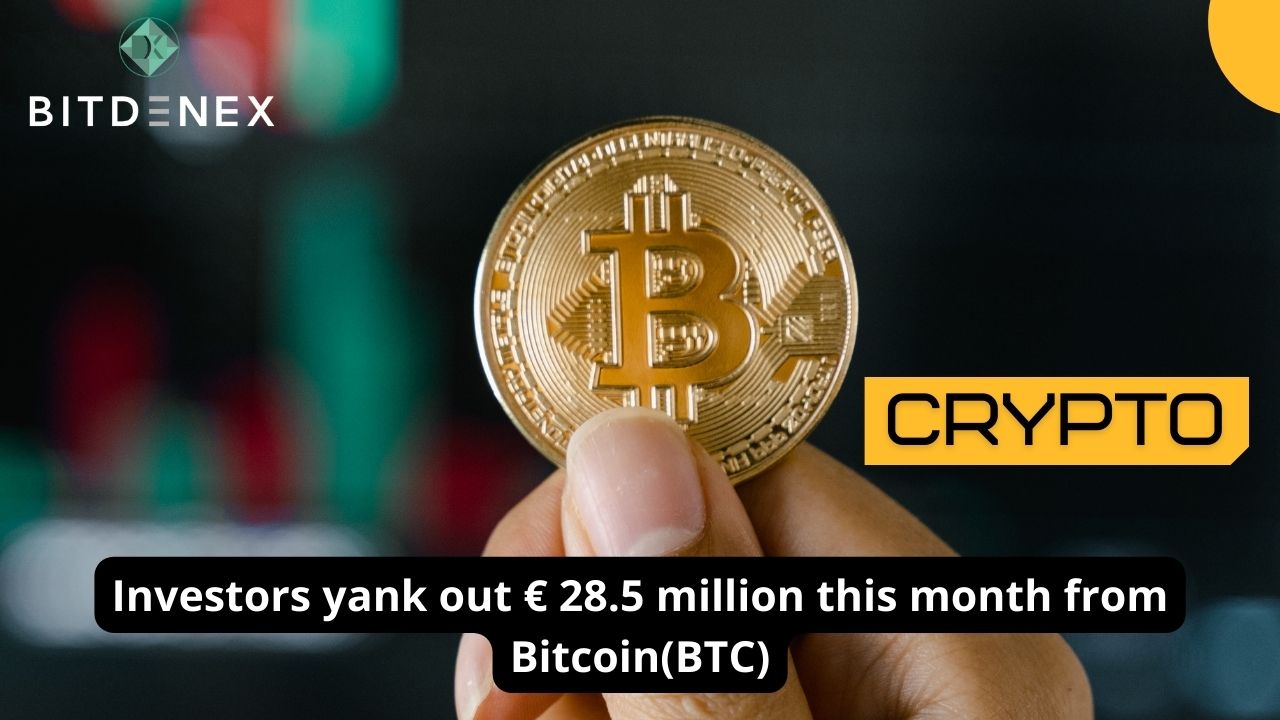 Investors yank out € 28.5 million this month from Bitcoin(BTC) - Bitdenex