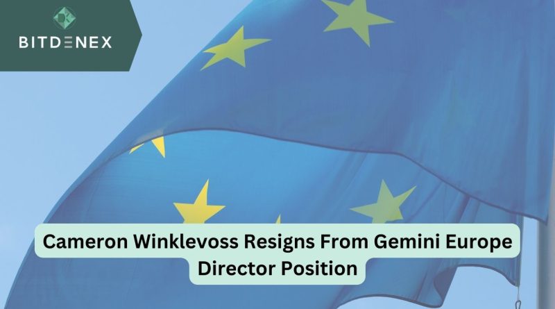 Cameron Winklevoss Resigns From Gemini Europe Director Position
